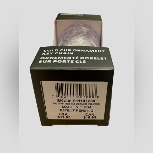 NEW! Starbucks Holiday 2023 Mini White Diamond Prism Keychain Ornament - Picture 2 of 2